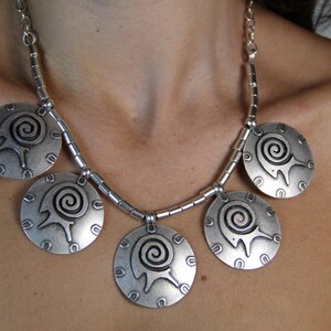 Bohemian Silver Necklace: Bold Boho Chic Jewelry