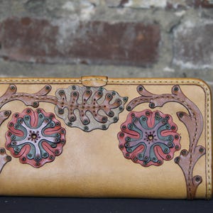 Carteras de cuero auténticas, hechas a mano y cosidas a mano, carteras clásicas de estilo occidental para llevar a diario. Regalo.