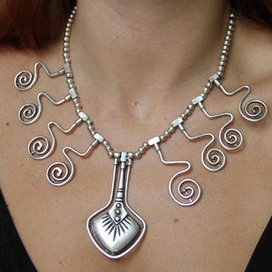 Chunky Silver Boho Necklace: Ethnic Statement Jewelry