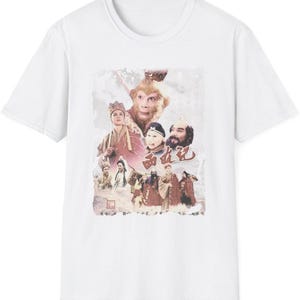 Monkey King Tee, Retro Distressed Journey to the West 1986 Sun Wukong Unisex Softstyle T-Shirt, Vintage Graphic Tee, Cosplay Costume Shirt
