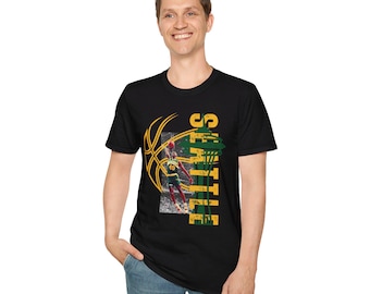 Seattle Supersonics T-Shirt, Space Needle, Slam Dunk Graphic Tee