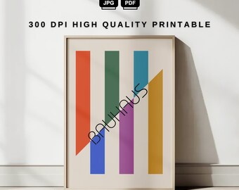 Colorful Bauhaus Exhibition Poster, Bauhaus Wall Art, Geometric Prints, Trendy Bauhaus Poster, Gallery Wall Art, Mid Century Modern Art