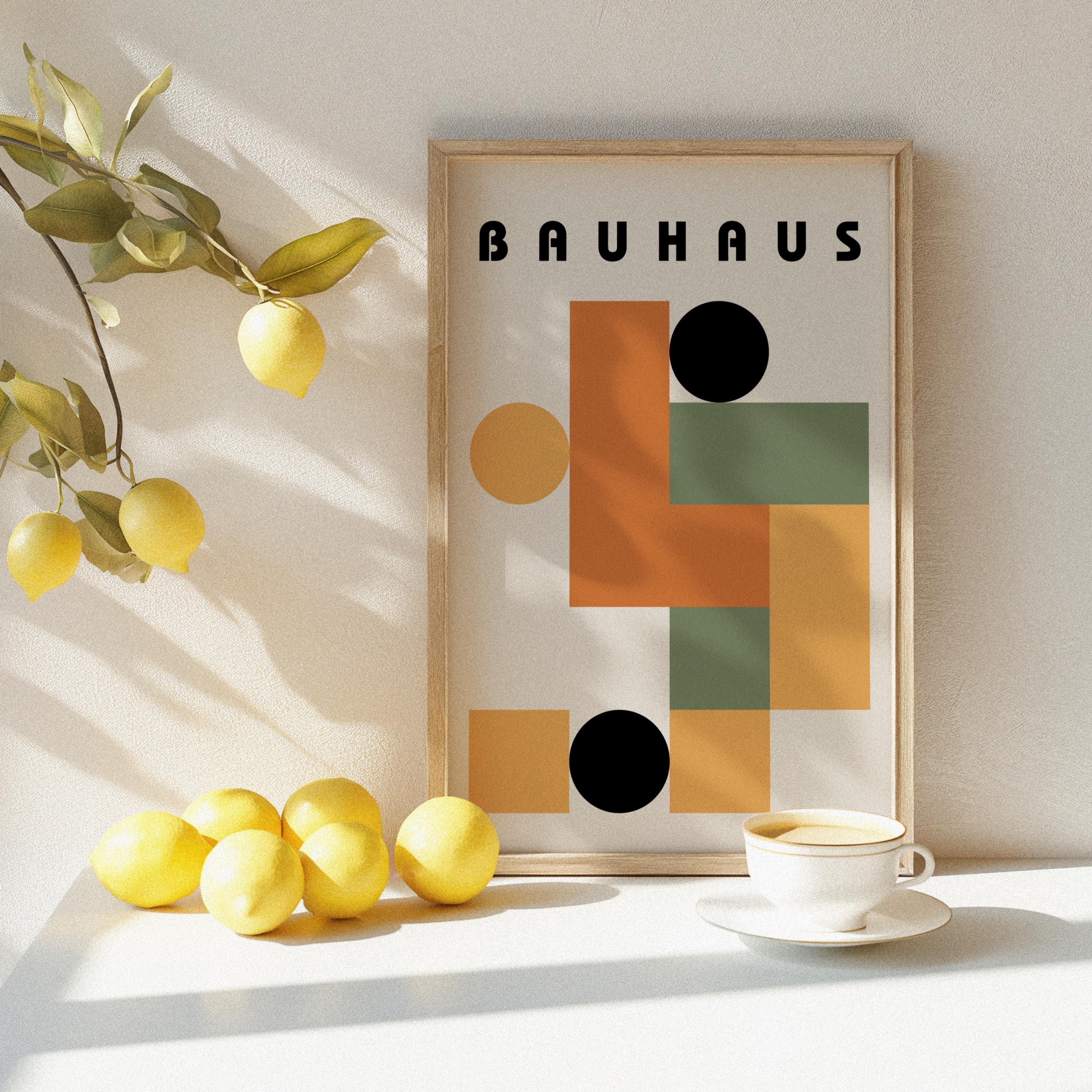 Bauhaus Wall Art Set of 3, Mid Century Modern Art, Minimalist Decor ...