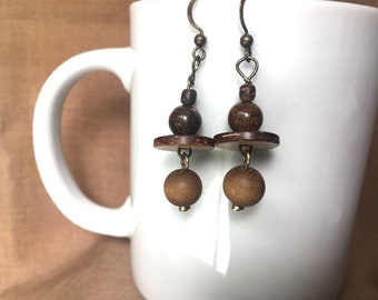 Earrings - Cassini and Coffee Earrings...Extreme Decaf...FREE U.S. SHIPPING