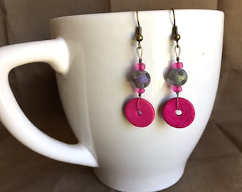 Polynesian Pink... Extreme Decaf Earrings .. FREE U.S. SHIPPING