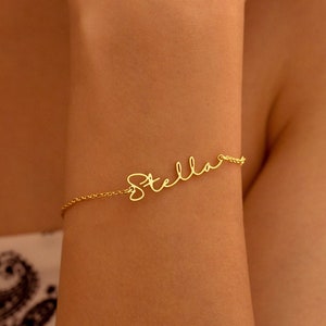 Personalized Name Bracelet Women, Custom 18K Gold Name Bracelet, Minimalist Name Bracelet, Name Jewelry, Bridesmaid Gift, Gift for Mom