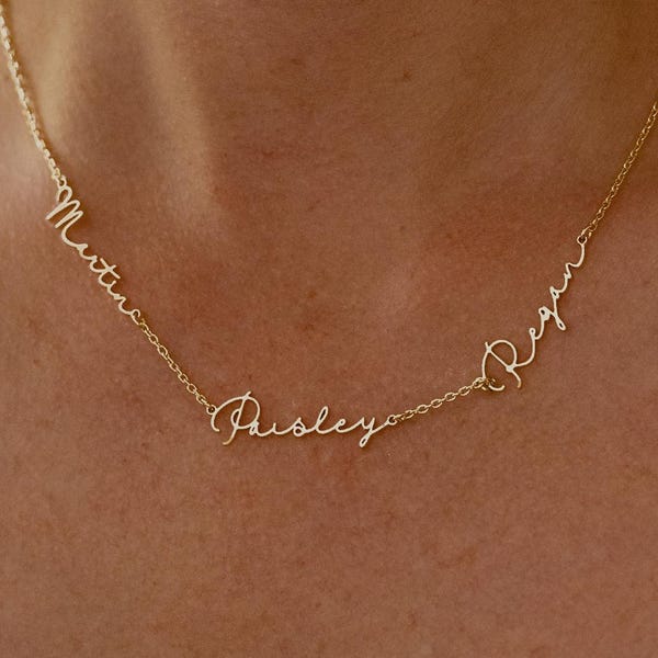 Multiple Name Necklace, Family Necklace, Two Name Necklace, Children Name Necklace for Mom, Personalized Name Necklace, Mothers Day Gift