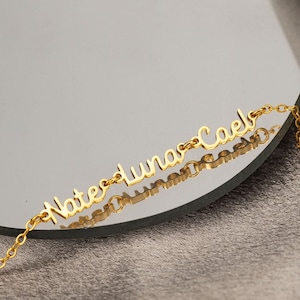 Pulsera con varios nombres, pulsera con nombre familiar, pulsera con nombre de niño, pulsera delicada con nombre, regalo para abuela, regalo para mamá, regalo de Navidad