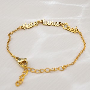 Multiple Name Bracelet, Family Name Bracelet, Kids Name Bracelet, Dainty Nane Bracelet, Gift for Grandma, Gift for Mom, Christmas Gift