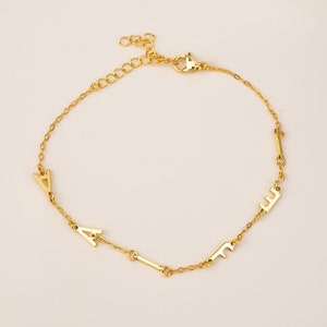 Pulsera personalizada con letras espaciadas, pulsera con nombre chapado en oro, pulsera con múltiples iniciales para mujer, regalo de joyería para ella, regalo para la familia