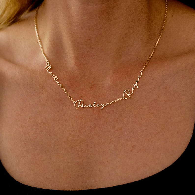 Multiple Name Necklace, Family Necklace, Two Name Necklace, Children Name Necklace for Mom, Personalized Name Necklace, Mothers Day Gift