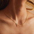 Handmade Birthstone Name Necklace, Personalized Name Necklace, Necklace with Birthstone, Christmas Gift for Her, Women Gift for Wedding