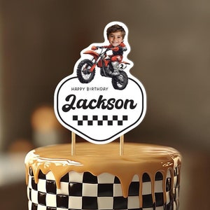 Decorazione per torta moto personalizzata, tema di compleanno Growing up Two Fast, decorazione per torta moto personalizzata per bambini, download digitale