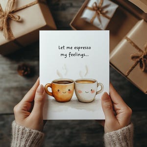 Lassen Sie mich Espresso meine Gefühle Liebe Karte, Kaffee besessen digitale Download, beste Freundin Geburtstag druckbare, gestehe zu einem Crush Instant Download