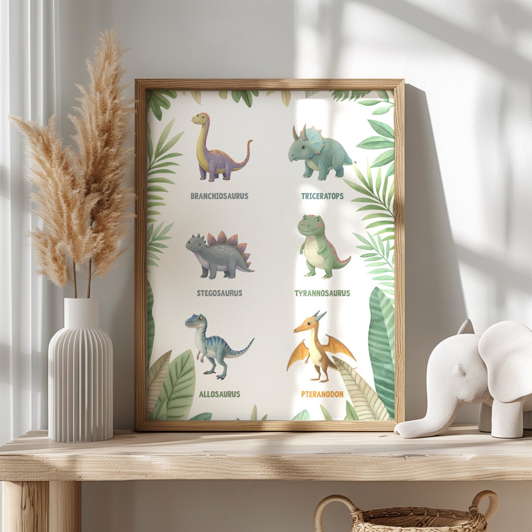 Baby Dinosaur Educational Art, Printable Classroom Wall Decoration ...