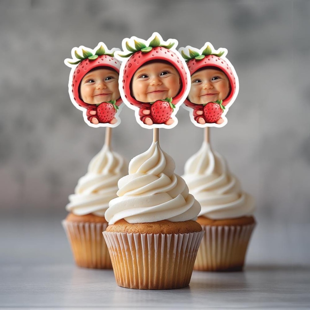 First Birthday Cupcake Toppers | Berry First Birthday Theme Printable ...