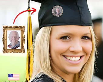 Custom Graduation Pin with Memorial Photo Charm Unique Grad Gifts School Graduation College Degree Graduacion Highschool