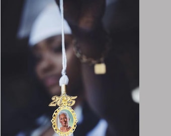 Custom Graduation Tassel with Memorial Photo Charm - Personalized Angel Wing Tassel, Unique Grad Gifts School Graduation College Degree