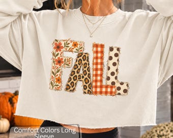 Retro Boho Pumpkin Comfort Colors® Shirt Cute Fall Pumpkin Pattern Tee Autumn Aesthetic Cottagecore Harvest Season T-shirt Cropped Tee