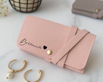Custom Name Gift Jewelry Roll, Custom Suede Jewelry Roll, Jewelry Holder, Personalized Gifts Wedding, Bridesmaid Proposal Gift, Bride Gift