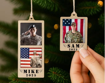 Photo Ornament, Christmas Ornament, Photo Strip Ornament, Personalized Photo Strip Christmas Ornament, Christmas Ornament Photo Frame, Gift