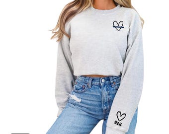 Custom Police Wife Sweatshirt with Blue Line Heart, Custom Police Officer Shirt with Badge Number On Sleeve, Police Girlfriend Gifts