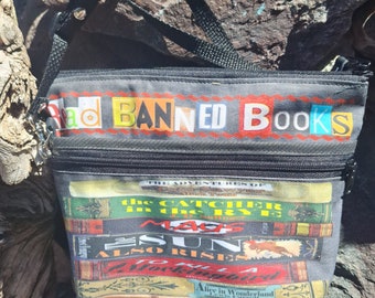 Read Banned Books Large Wallet with Detachable, Adjustable Strap.  6 Exterior Pockets. Free Shipping