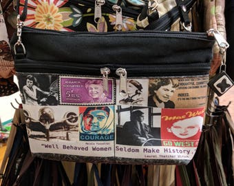 Well Behaved Woman Seldom Make History Large Wallet with detachable, adjustable strap.  Fast & Free Shipping.