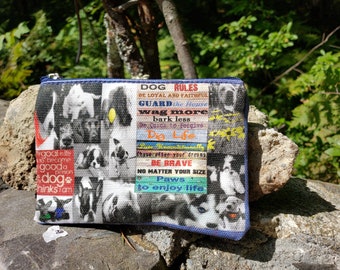 Dog Themed Coin Bag, Emergency Sewing Kit, Medications Bag, Sm. makeup bag, Travel Toothbrush/paste.  Endless Options!  -- Free Shipping