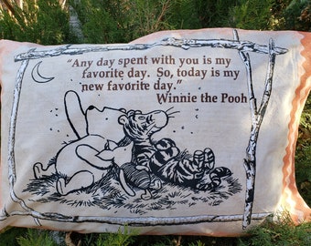 Vintage Winnie the Pooh Pillow Case.  100%  Cotton.  Preshrunk.  FREE SHIPPING.
