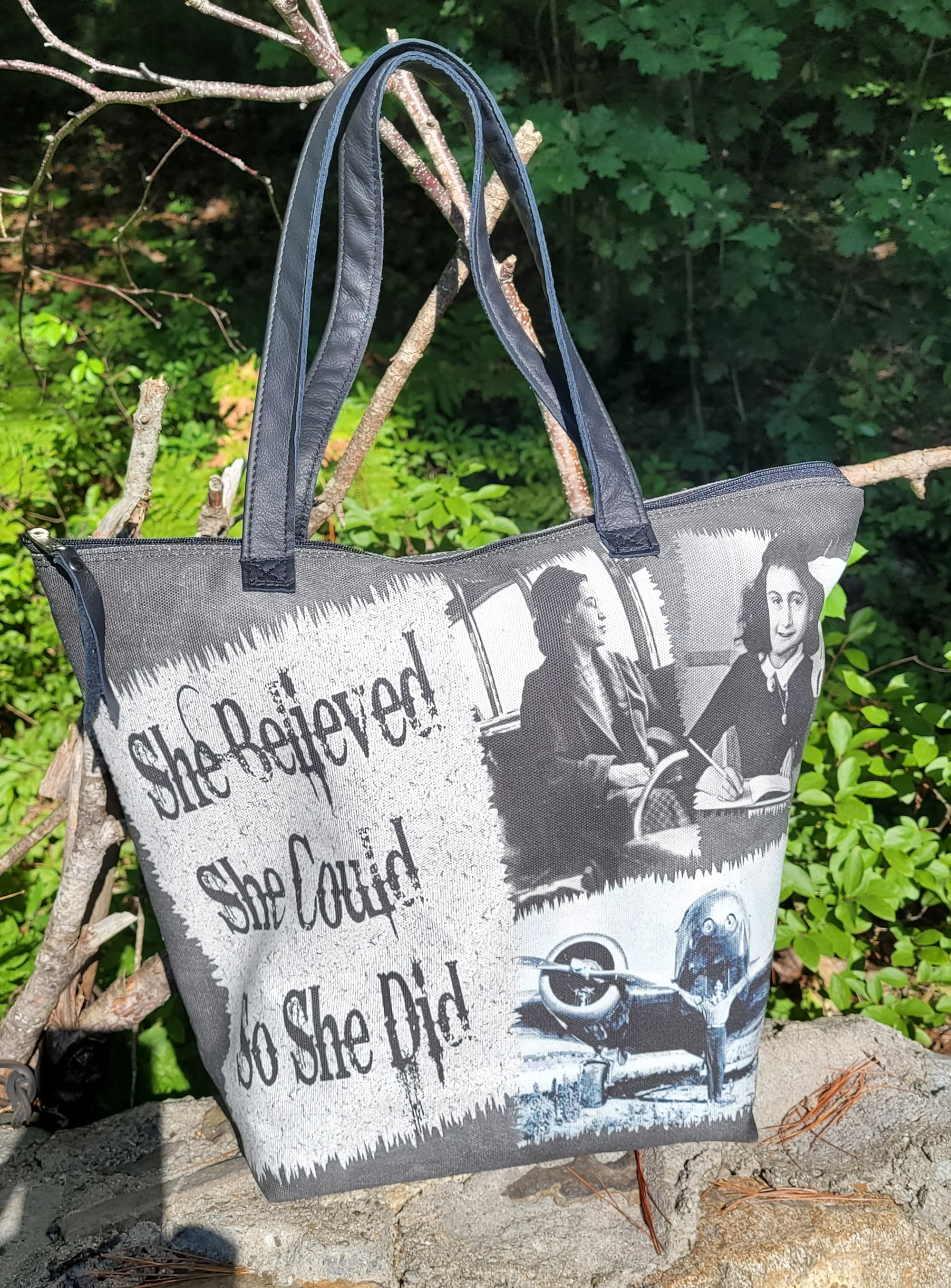 Sporttasche Mit Kordelzug – Motiv „She Believed She Could So She Did“, Größe L, Schwarz