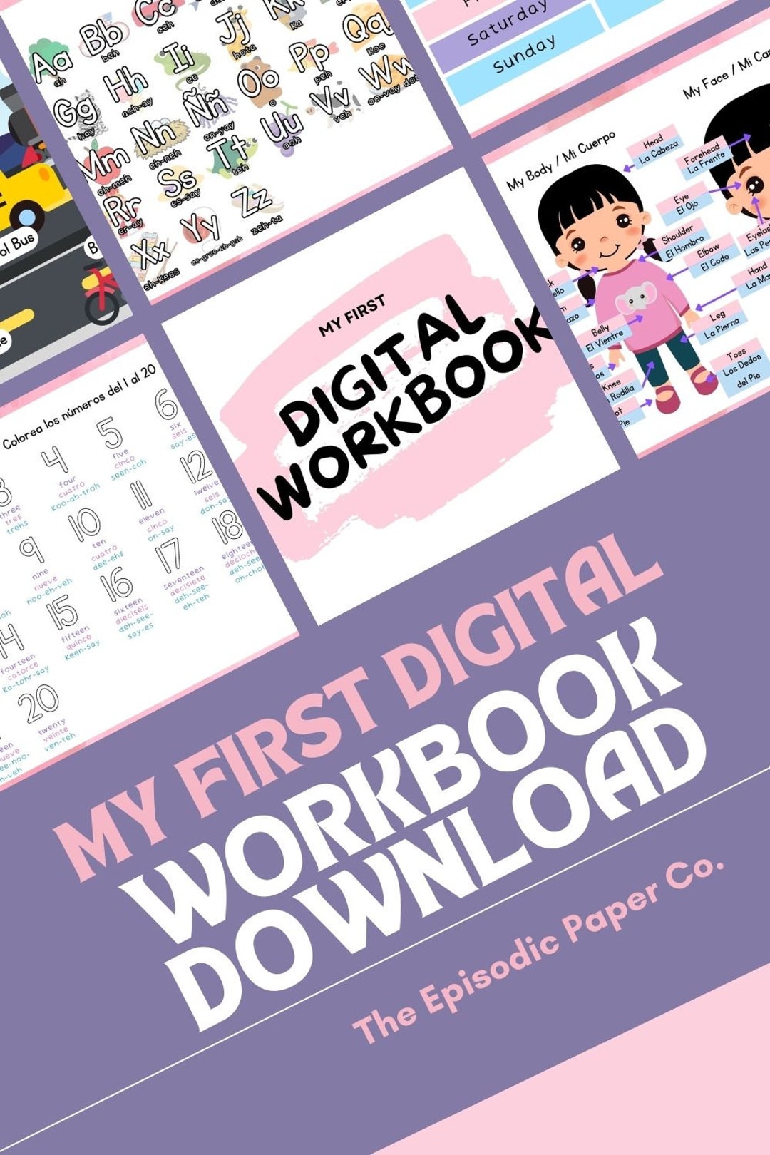 My First Digital Workbook - Pink - Over 20 Pages - Etsy