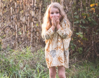 girls tiger dress // organic tunic dress // girls oversize dress // kids clothing // organic toddler dress // baby clothes