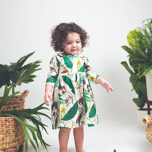Girls scoop back dress // organic orchid print dress // toddler twirl dress // organic toddler dress // spring dress // organic baby clothes