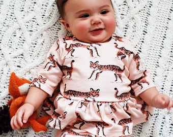 Baby Schößchen Top: Tiger Print Shirt