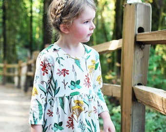 Girls dress // organic floral print dress // toddler dress // organic baby dress // organic toddler dress // fall dress // baby clothes