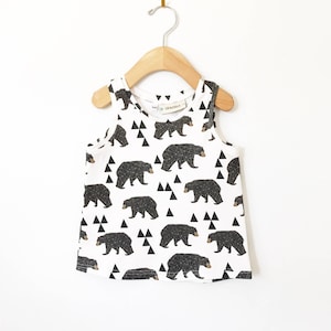 bear tank top // Organic baby clothes // bear shirt // kids clothes // boys clothing // summer clothes // baby shirt // toddler shirt image 1