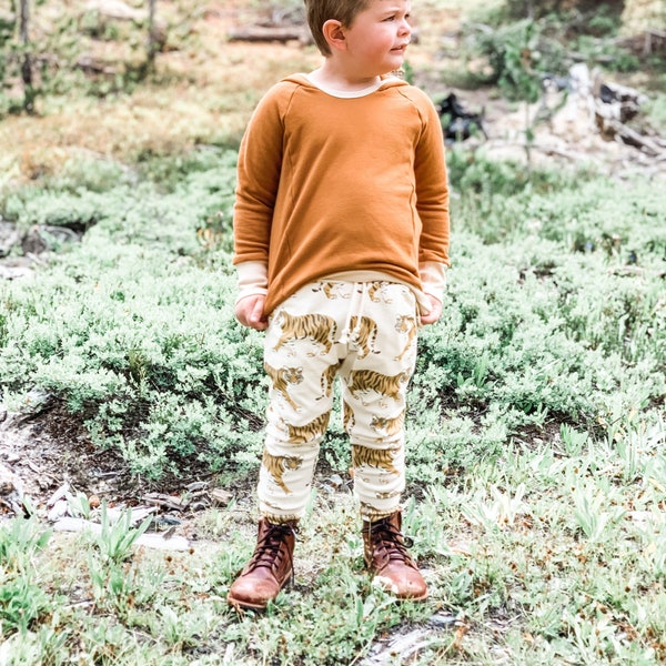 kids retro joggers // organic Tiger pants // baby clothes // boys pants // tiger joggers // sweatpants // organic kids clothes