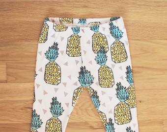 Organic pineapple leggings //  baby clothing // baby clothes //toddler clothes // toddler pants // baby clothing // baby girl leggings