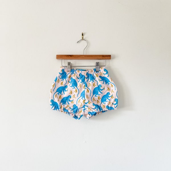 Monkey baby bloomers // organic shorts // toddler bubble shorts // baby clothes // baby girl clothing // summer baby clothes // shorties