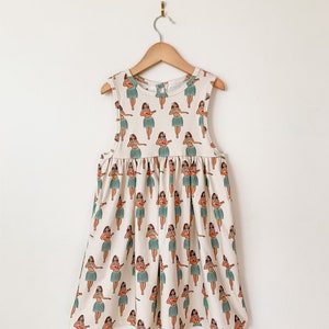 Girls dress // organic kids clothes // hula girl dress // toddler clothing // summer baby clothes // open arm dress // Hawaii dress