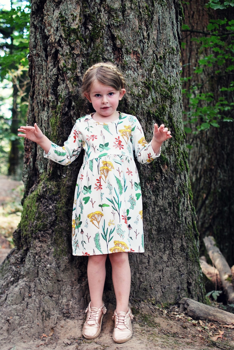 Girls dress organic floral print dress toddler dress organic baby dress organic toddler dress fall dress baby clothes