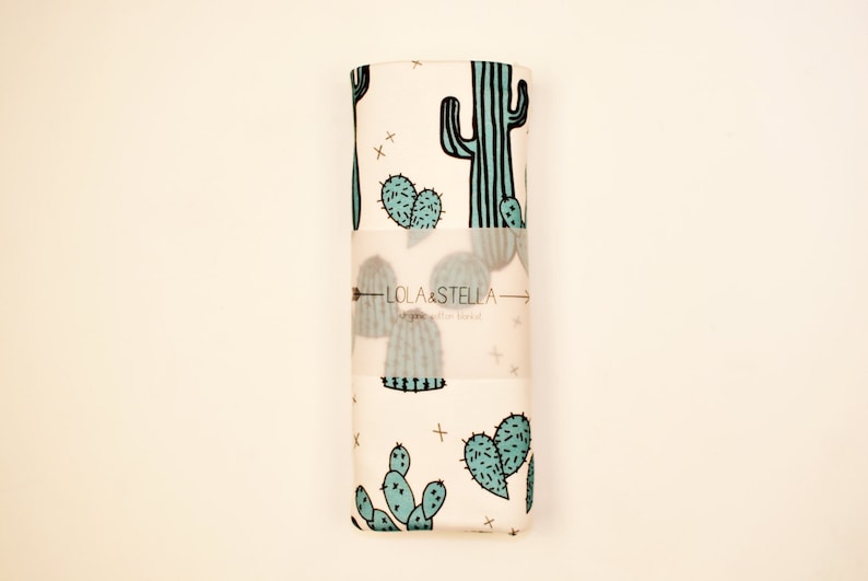 organic baby blanket organic swaddling blanket organic crib blanket swaddle Organic baby blanket in cactus print baby blanket
