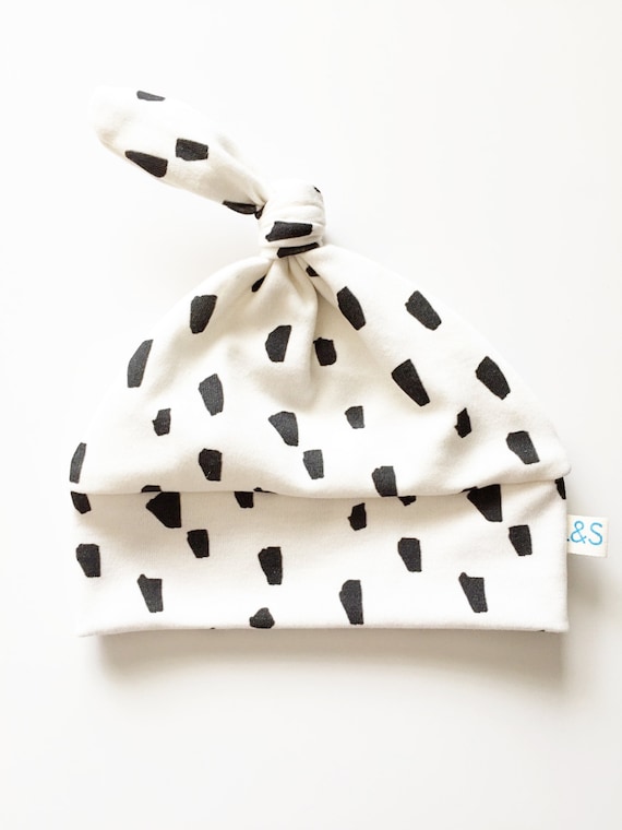 Organic Cotton Baby Knot Hat: Brushstroke Print
