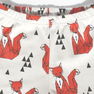 baby shorts, Organic baby shorts in geometric foxes, toddler shorts, organic baby shorts, organic toddler shorts, organic shorts image 3