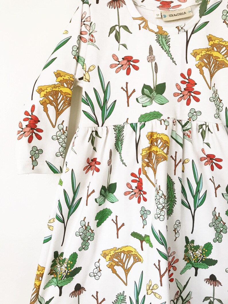 Girls dress organic floral print dress toddler dress organic baby dress organic toddler dress fall dress baby clothes