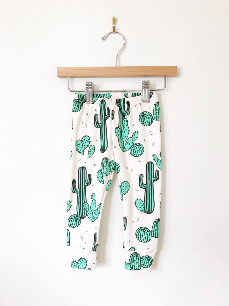 baby clothes // organic cactus leggings // baby leggings // baby pants // toddler pants / kids clothes / baby clothing / boys pants / image 2