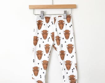 buffalo baby leggings // organic kids clothes // bison print pants // baby leggings // baby pants // toddler leggings // toddler clothes