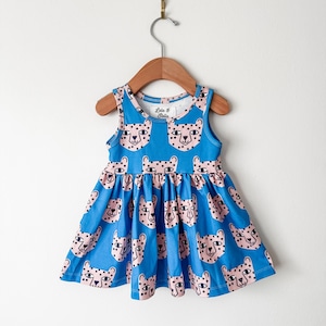 Girls twirl dress // organic toddler dress // blue leopard dress // girls clothing // girls dress // kids clothes // organic baby dress