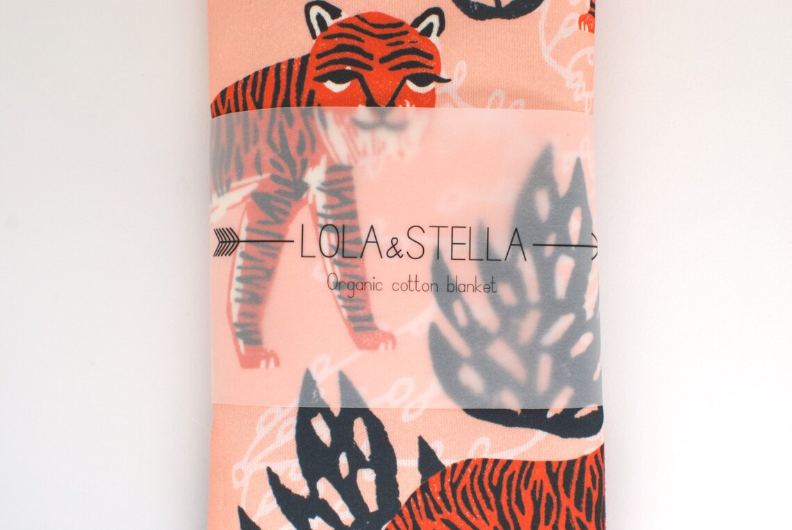 Baby Blanket // Organic Baby Blanket in Tiger Print // Organic Etsy